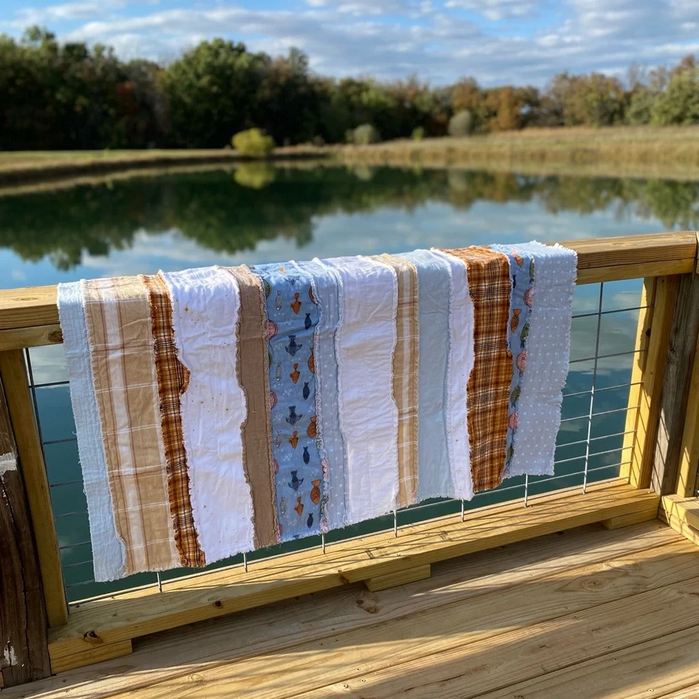 Handmade Flannel Rag Quilt 39”x48”